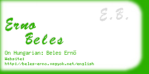 erno beles business card